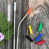 Stainless Steel Straws 215 x 6 mm Free!! Silicone Tips + Cleaning Brush + Pouch - Image 3